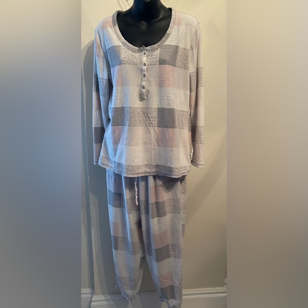 Echo Pink & Grey Polar Fleece 2pc PJ Set Size XL